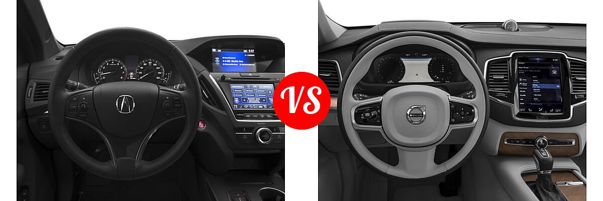 2016 Acura MDX SUV SH-AWD 4dr vs. 2016 Volvo XC90 SUV T6 First Edition / T6 Inscription / T6 Momentum - Dashboard Comparison