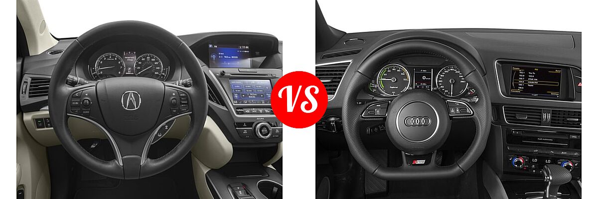 2016 Acura MDX SUV w/AcuraWatch Plus vs. 2016 Audi Q5 SUV Hybrid Prestige Hybrid - Dashboard Comparison