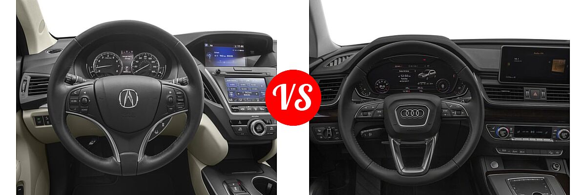 2016 Acura MDX SUV w/AcuraWatch Plus vs. 2018 Audi Q5 SUV Premium / Premium Plus / Prestige - Dashboard Comparison