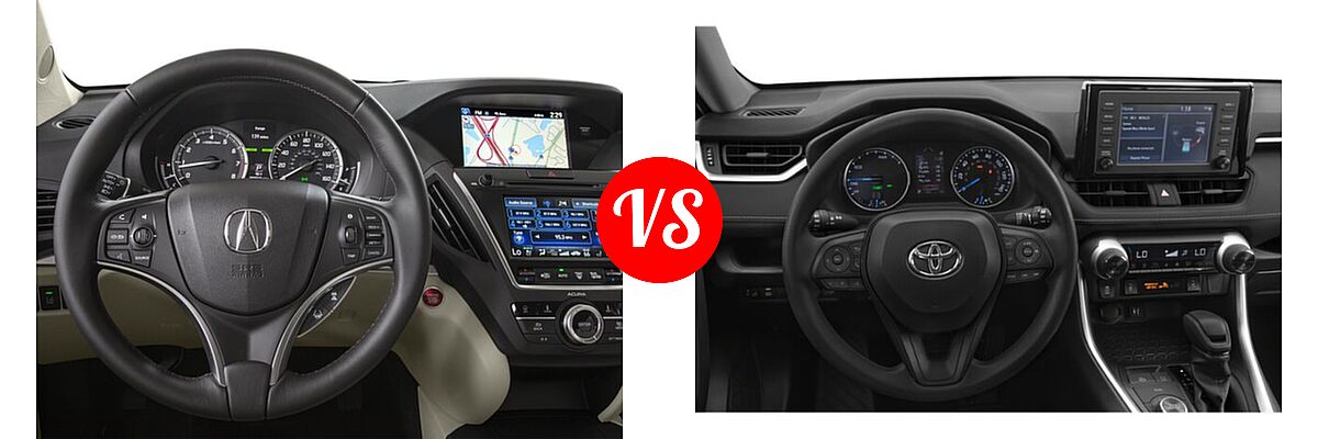 2016 Acura MDX SUV w/Advance vs. 2019 Toyota RAV4 Hybrid SUV Hybrid  - Dashboard Comparison