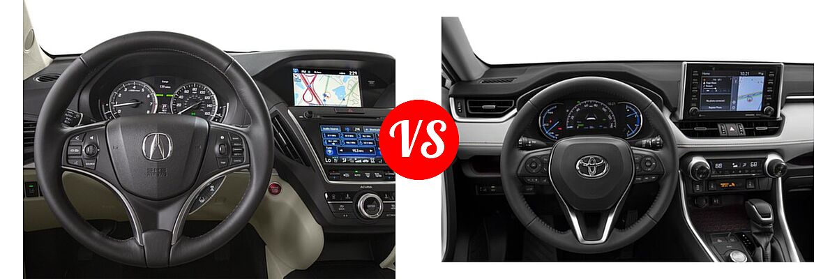 2016 Acura MDX SUV w/Advance vs. 2019 Toyota RAV4 Hybrid SUV Hybrid  - Dashboard Comparison