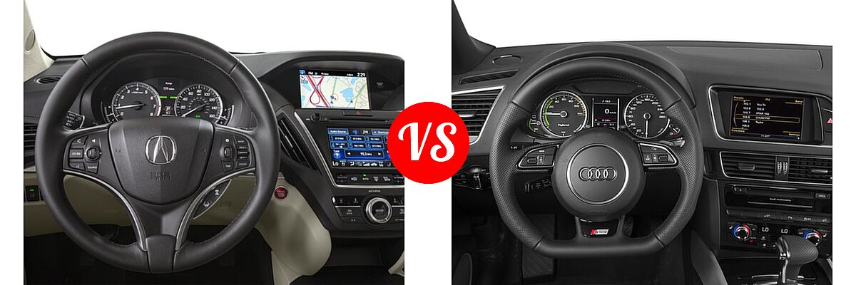 2016 Acura MDX SUV w/Advance vs. 2016 Audi Q5 SUV Hybrid Prestige Hybrid - Dashboard Comparison