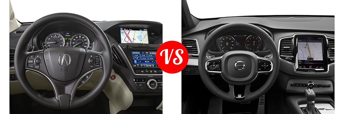 2016 Acura MDX SUV w/Advance vs. 2016 Volvo XC90 SUV T5 R-Design / T6 R-Design - Dashboard Comparison