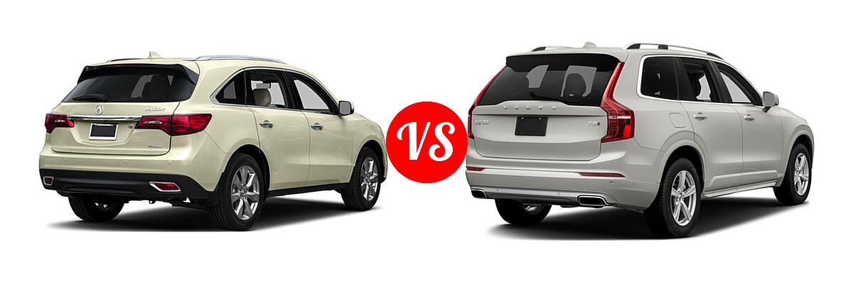 2016 Acura MDX SUV w/Advance vs. 2016 Volvo XC90 SUV T5 Inscription / T5 Momentum - Rear Right Comparison
