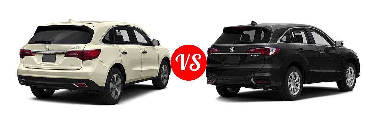 2016 Acura MDX SUV SH-AWD 4dr vs. 2016 Acura RDX SUV AcuraWatch Plus Pkg / FWD 4dr - Rear Right Comparison