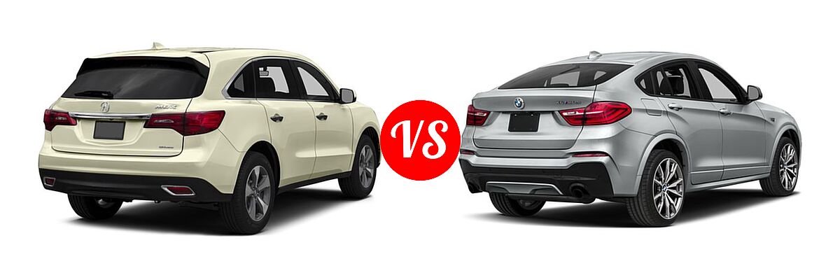 2016 Acura MDX SUV SH-AWD 4dr vs. 2016 BMW X4 M40i SUV M40i - Rear Right Comparison