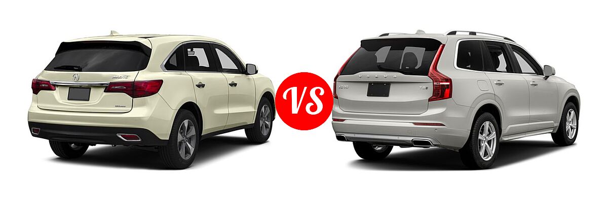 2016 Acura MDX SUV SH-AWD 4dr vs. 2016 Volvo XC90 SUV T5 Inscription / T5 Momentum - Rear Right Comparison
