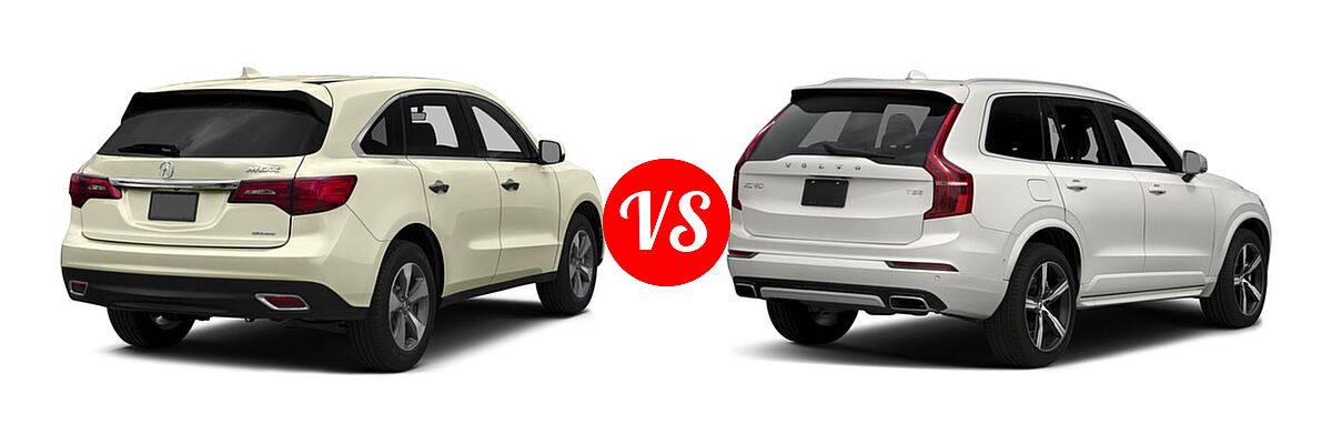 2016 Acura MDX SUV SH-AWD 4dr vs. 2016 Volvo XC90 SUV T5 R-Design / T6 R-Design - Rear Right Comparison