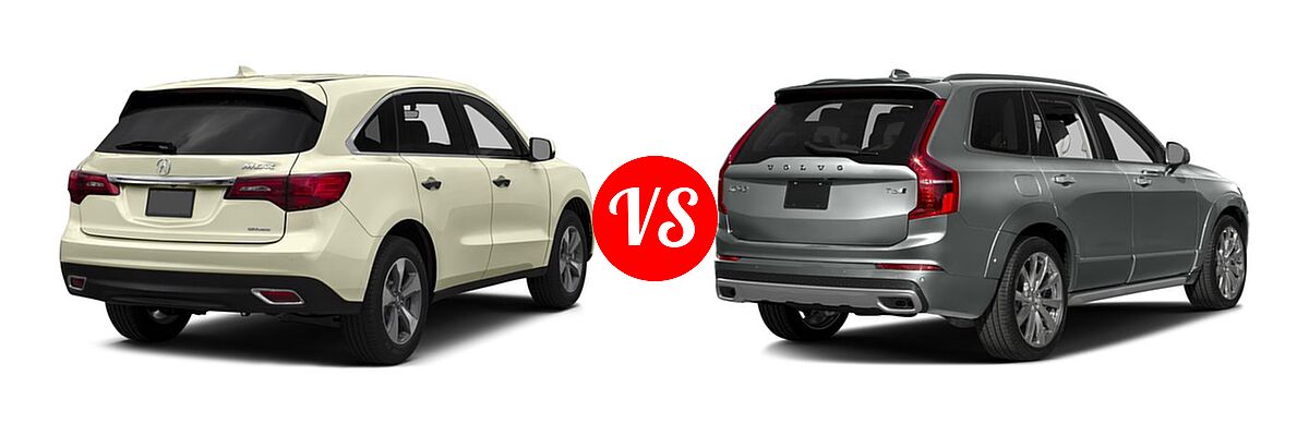 2016 Acura MDX SUV SH-AWD 4dr vs. 2016 Volvo XC90 SUV T6 First Edition / T6 Inscription / T6 Momentum - Rear Right Comparison