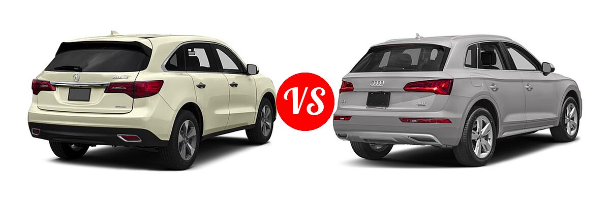 2016 Acura MDX SUV SH-AWD 4dr vs. 2018 Audi Q5 SUV Premium / Premium Plus / Prestige - Rear Right Comparison
