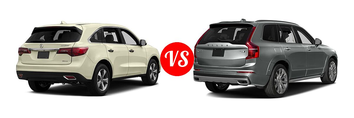 2016 Acura MDX SUV w/AcuraWatch Plus vs. 2016 Volvo XC90 SUV T6 First Edition / T6 Inscription / T6 Momentum - Rear Right Comparison