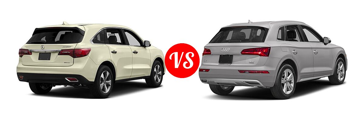 2016 Acura MDX SUV w/AcuraWatch Plus vs. 2018 Audi Q5 SUV Premium / Premium Plus / Prestige - Rear Right Comparison