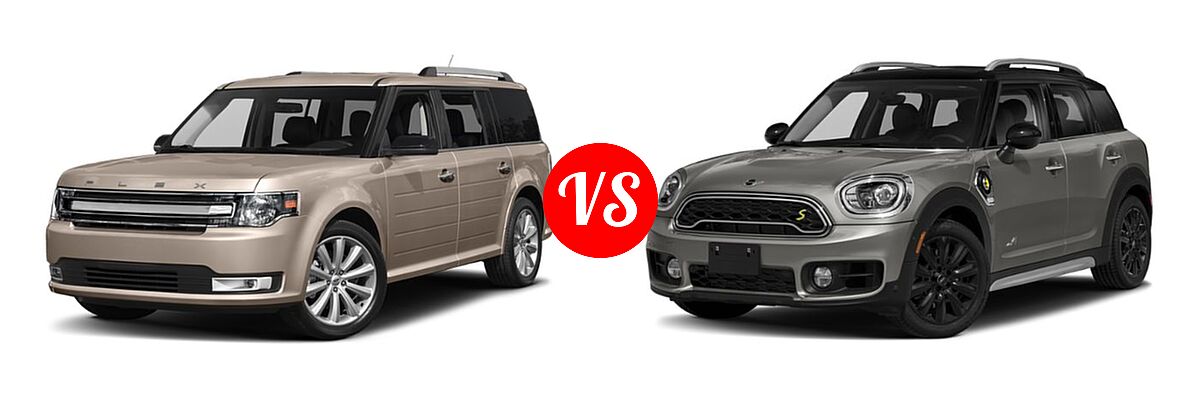2019 Ford Flex Wagon Limited / SE / SEL vs. 2019 MINI Countryman Wagon PHEV Cooper S E - Front Left Comparison