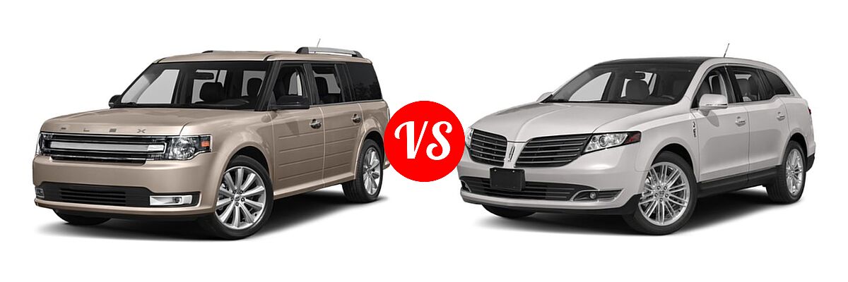2019 Ford Flex Wagon Limited / SE / SEL vs. 2019 Lincoln MKT Wagon Reserve / Standard - Front Left Comparison