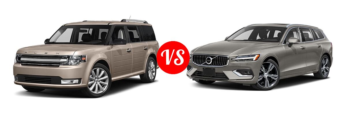 2019 Ford Flex Wagon Limited / SE / SEL vs. 2019 Volvo V60 Wagon Inscription / Momentum / R-Design - Front Left Comparison