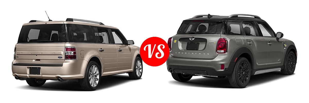 2019 Ford Flex Wagon Limited / Limited EcoBoost / SE / SEL vs. 2019 MINI Countryman Wagon PHEV Cooper S E - Rear Right Comparison