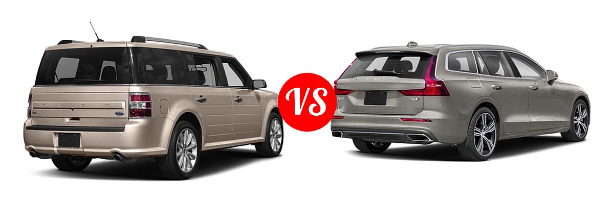 2019 Ford Flex Wagon Limited / Limited EcoBoost / SE / SEL vs. 2019 Volvo V60 Wagon Inscription / Momentum / R-Design - Rear Right Comparison