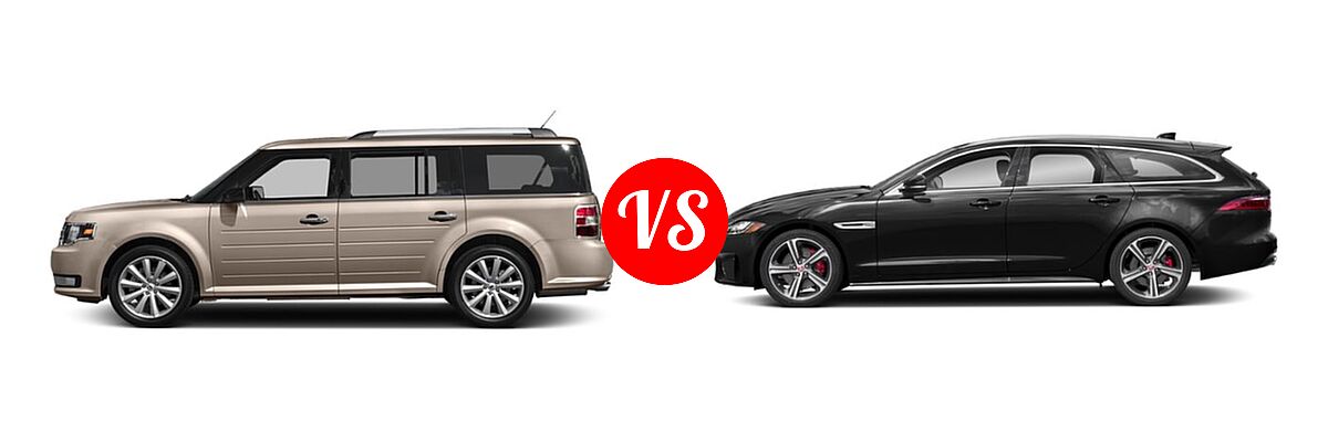 2019 Ford Flex Wagon Limited / SE / SEL vs. 2019 Jaguar XF Wagon Prestige / S - Side Comparison