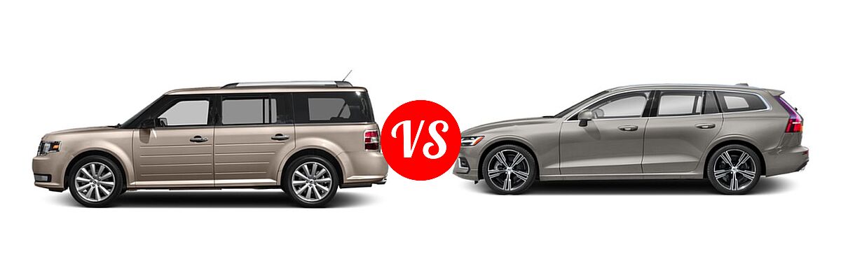 2019 Ford Flex Wagon Limited / SE / SEL vs. 2019 Volvo V60 Wagon Inscription / Momentum / R-Design - Side Comparison