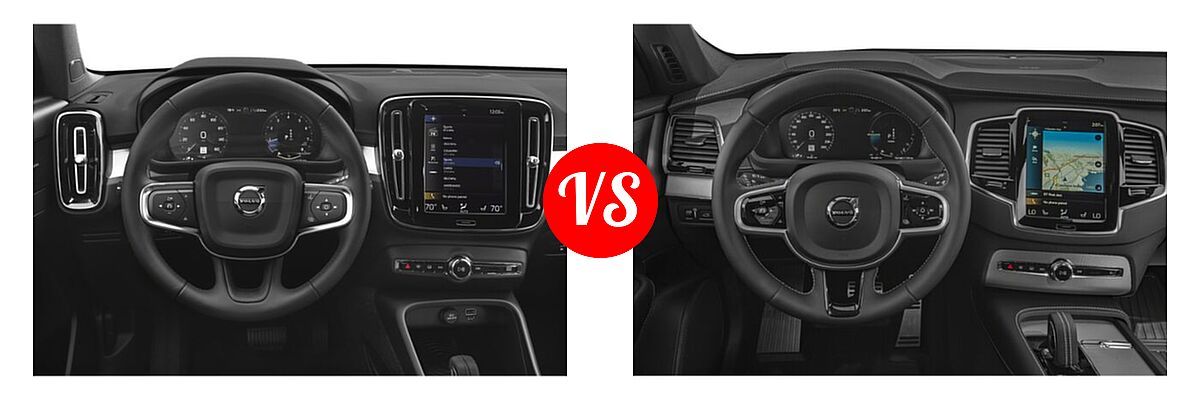 2019 Volvo XC40 SUV Momentum / R-Design vs. 2021 Volvo XC90 SUV PHEV R-Design - Dashboard Comparison