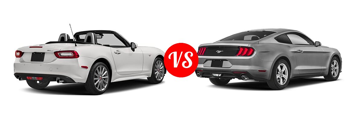 2019 FIAT 124 Spider Convertible Lusso vs. 2019 Ford Mustang Convertible EcoBoost / EcoBoost Premium / GT Premium - Rear Right Comparison