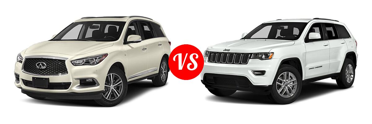 2019 Infiniti QX60 SUV LUXE / PURE vs. 2019 Jeep Grand Cherokee SUV Laredo - Front Left Comparison