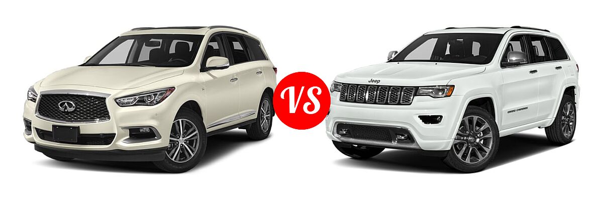 2019 Infiniti QX60 SUV LUXE / PURE vs. 2019 Jeep Grand Cherokee SUV Limited - Front Left Comparison