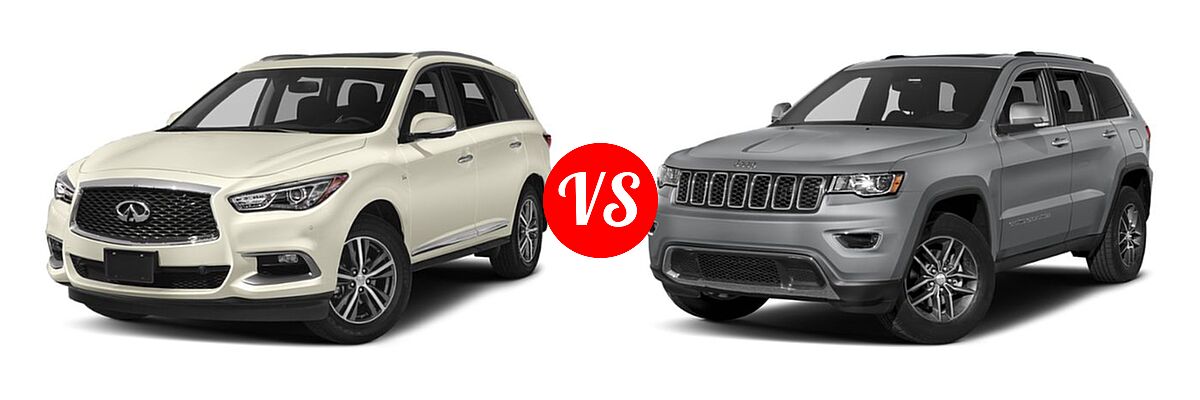 2019 Infiniti QX60 SUV LUXE / PURE vs. 2019 Jeep Grand Cherokee SUV Limited X - Front Left Comparison