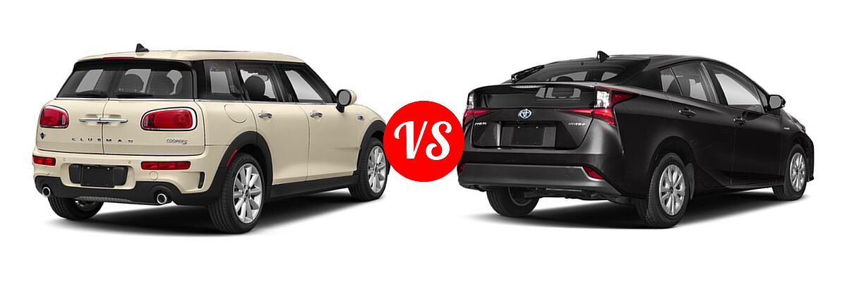 2019 MINI Clubman Hatchback Cooper / Cooper S vs. 2019 Toyota Prius Hatchback Hybrid L Eco / LE / Limited / XLE - Rear Right Comparison