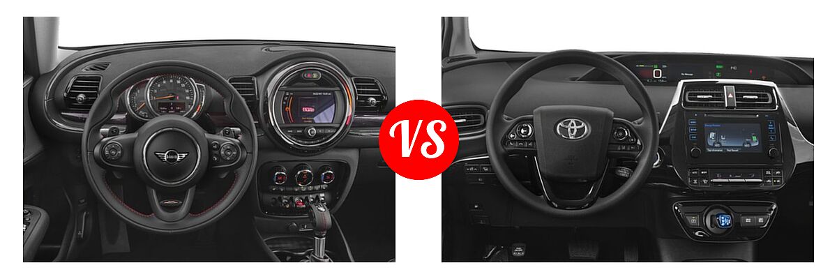 2019 MINI Clubman Hatchback Cooper / Cooper S vs. 2019 Toyota Prius Hatchback Hybrid L Eco / LE / Limited / XLE - Dashboard Comparison