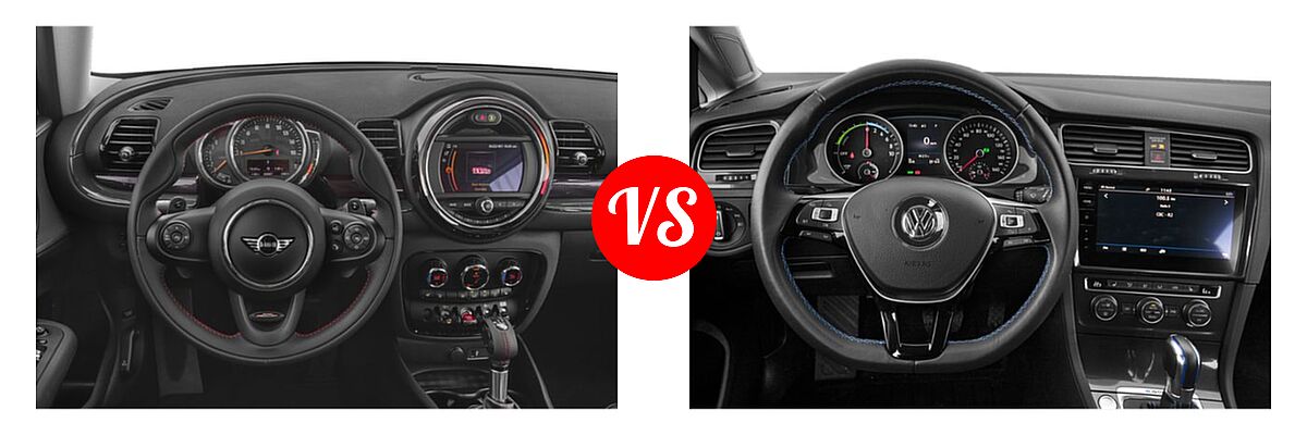 2019 MINI Clubman John Cooper Works Hatchback John Cooper Works vs. 2019 Volkswagen e-Golf Hatchback Electric SE / SEL Premium - Dashboard Comparison