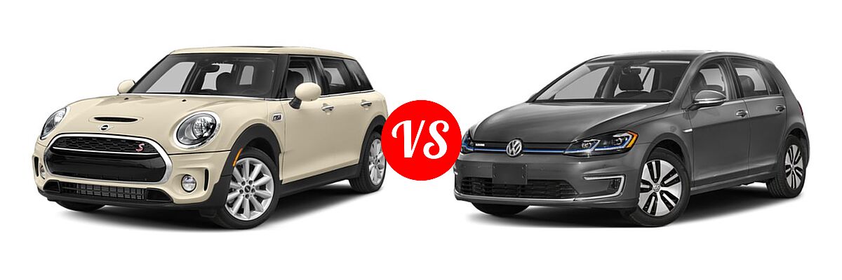 2019 MINI Clubman John Cooper Works Hatchback John Cooper Works vs. 2019 Volkswagen e-Golf Hatchback Electric SE / SEL Premium - Front Left Comparison