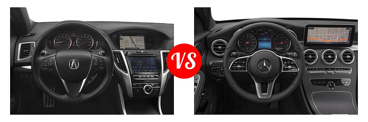 2019 Acura TLX Sedan w/A-SPEC Pkg / w/Technology Pkg vs. 2019 Mercedes-Benz C-Class Sedan C 300 - Dashboard Comparison