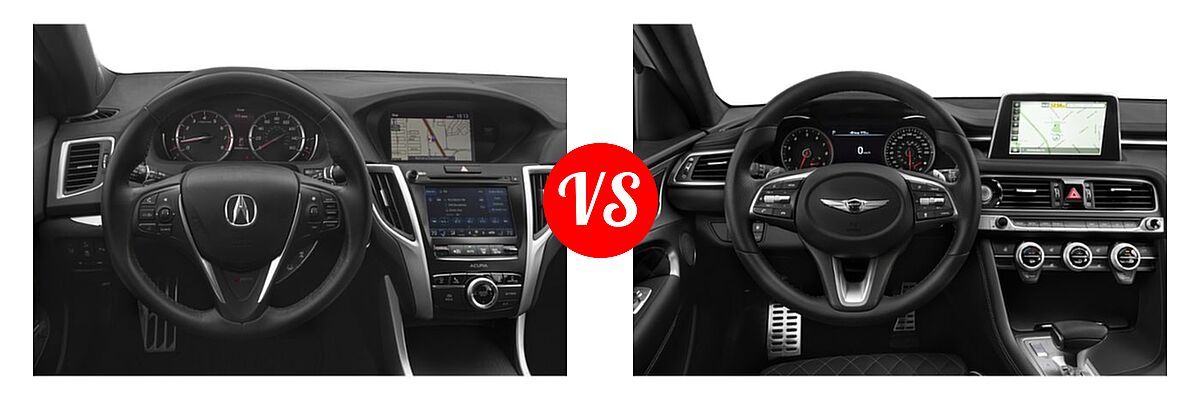 2019 Acura TLX Sedan w/A-SPEC Pkg / w/Technology Pkg vs. 2019 Genesis G70 Sedan 2.0T Advanced / 2.0T Sport / 3.3T Advanced / 3.3T Design / 3.3T Dynamic - Dashboard Comparison