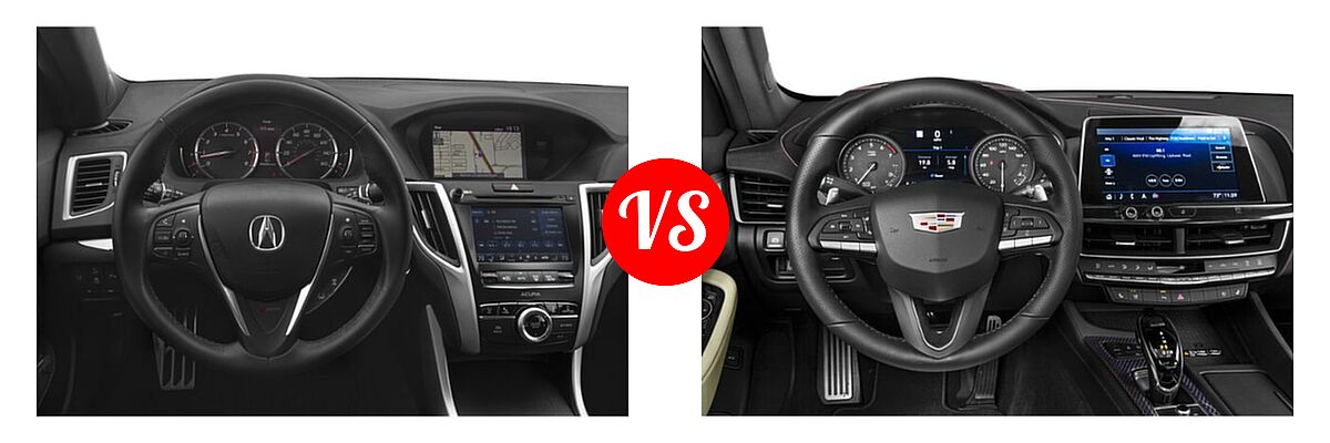 2019 Acura TLX Sedan w/A-SPEC Pkg / w/Technology Pkg vs. 2020 Cadillac CT5 Sedan Luxury / Premium Luxury / Sport - Dashboard Comparison