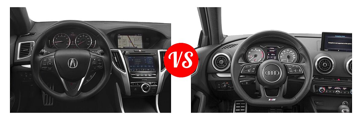 2019 Acura TLX Sedan w/A-SPEC Pkg / w/Technology Pkg vs. 2020 Audi S3 Sedan S line Premium / S line Premium Plus - Dashboard Comparison