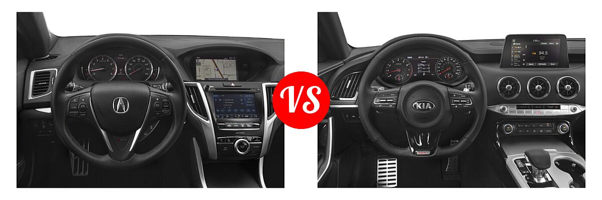2019 Acura TLX Sedan w/A-SPEC Pkg / w/Technology Pkg vs. 2020 Kia Stinger Sedan GT / GT-Line / GT1 / GT2 - Dashboard Comparison