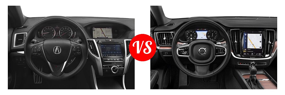 2019 Acura TLX Sedan w/A-SPEC Pkg / w/Technology Pkg vs. 2021 Volvo S60 Sedan Inscription / Momentum - Dashboard Comparison