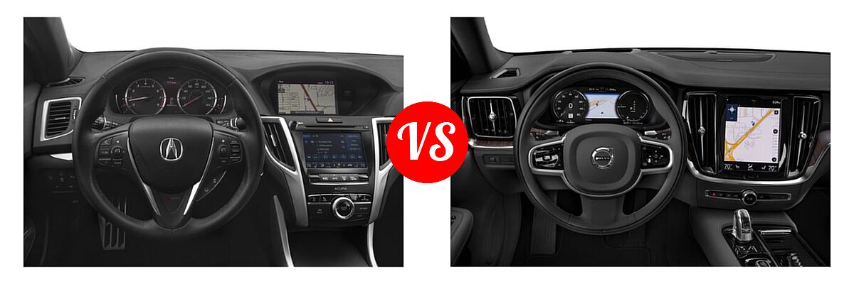 2019 Acura TLX Sedan w/A-SPEC Pkg / w/Technology Pkg vs. 2021 Volvo S60 Sedan PHEV Inscription - Dashboard Comparison