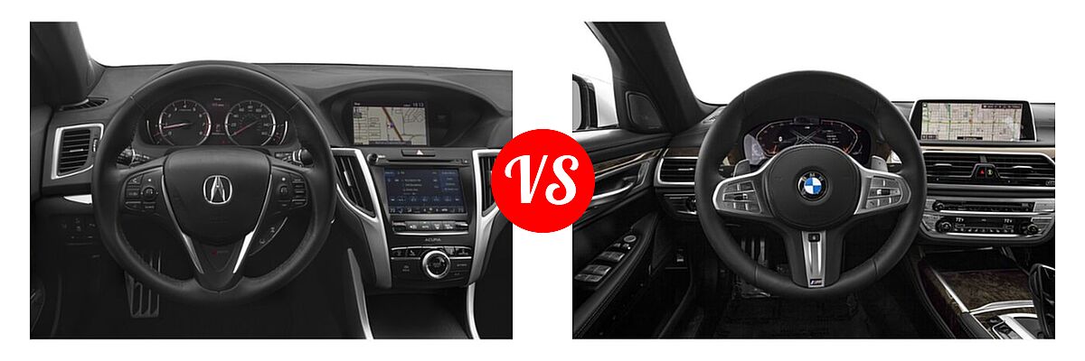 2019 Acura TLX Sedan w/A-SPEC Pkg / w/Technology Pkg vs. 2021 BMW 7 Series Sedan 750i xDrive - Dashboard Comparison