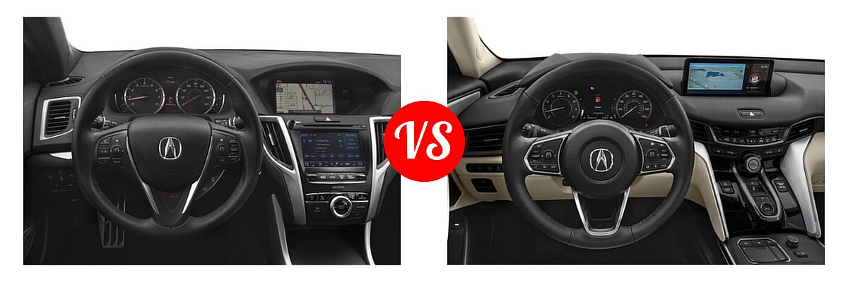 2019 Acura TLX Sedan w/A-SPEC Pkg / w/Technology Pkg vs. 2022 Acura TLX Sedan w/Technology Package - Dashboard Comparison