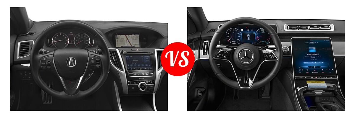 2019 Acura TLX Sedan w/A-SPEC Pkg / w/Technology Pkg vs. 2022 Mercedes-Benz S-Class Sedan S 500 - Dashboard Comparison