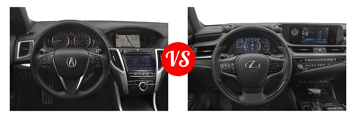 2019 Acura TLX Sedan w/A-SPEC Pkg / w/Technology Pkg vs. 2021 Lexus ES 250 Sedan ES 250 F SPORT / ES 250 Luxury / ES 250 Ultra Luxury - Dashboard Comparison