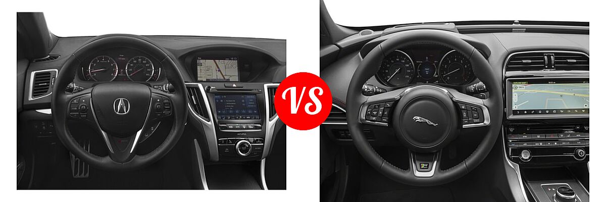 2019 Acura TLX Sedan w/A-SPEC Pkg / w/Technology Pkg vs. 2018 Jaguar XE Sedan Diesel 20d R-Sport - Dashboard Comparison