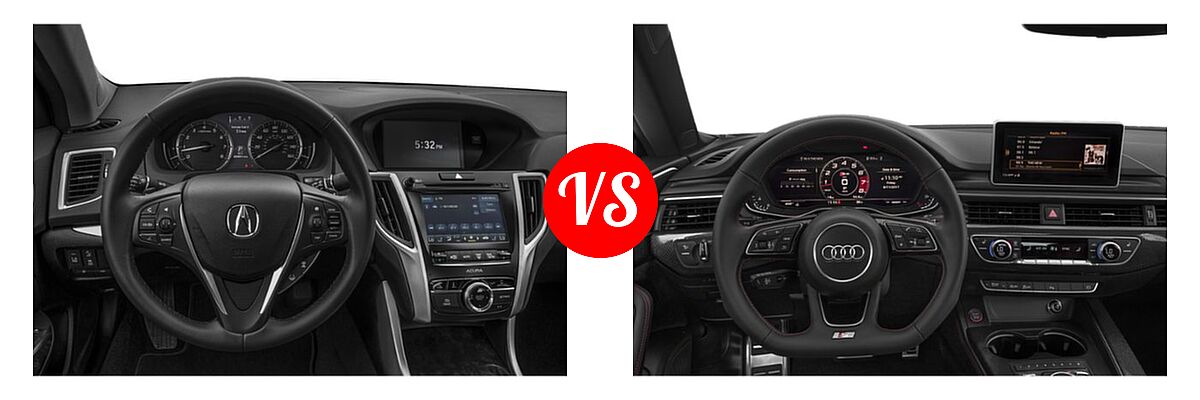 2019 Acura TLX Sedan w/Advance Pkg vs. 2019 Audi S5 Sedan Premium / Premium Plus / Prestige - Dashboard Comparison