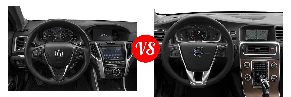2019 Acura TLX Sedan w/Advance Pkg vs. 2018 Volvo S60 Sedan Inscription / Inscription Platinum - Dashboard Comparison