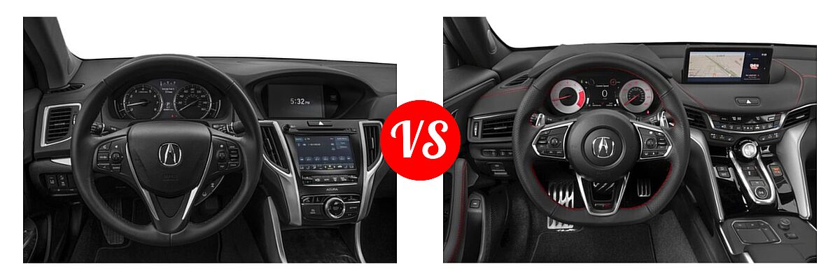 2019 Acura TLX Sedan w/Advance Pkg vs. 2022 Acura TLX Sedan w/A-Spec Package - Dashboard Comparison