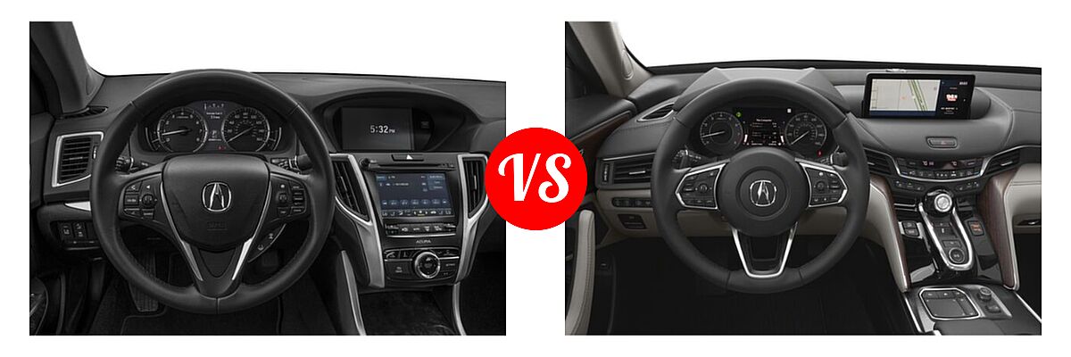 2019 Acura TLX Sedan w/Advance Pkg vs. 2022 Acura TLX Sedan w/Advance Package - Dashboard Comparison