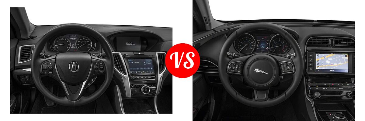 2019 Acura TLX Sedan w/Advance Pkg vs. 2018 Jaguar XE Sedan Diesel 20d / 20d Premium / 20d Prestige - Dashboard Comparison