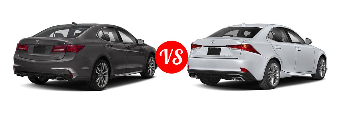 2019 Acura TLX Sedan w/Advance Pkg vs. 2018 Lexus IS 300 Sedan IS 300 - Rear Right Comparison
